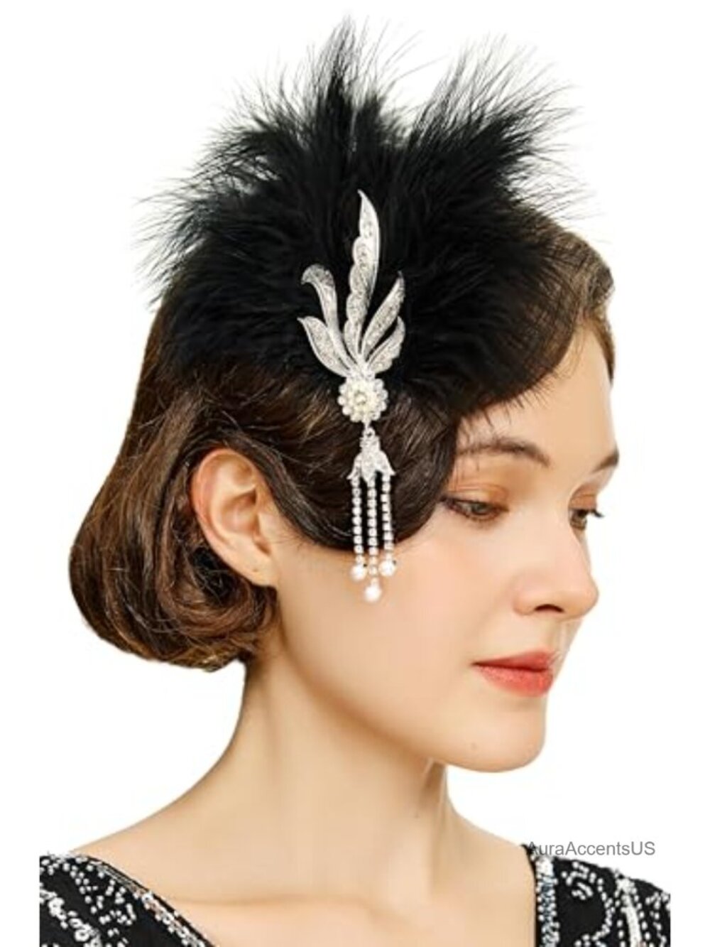 Peacock Feather Hair Clip Fascinator Alligator Clip One Size